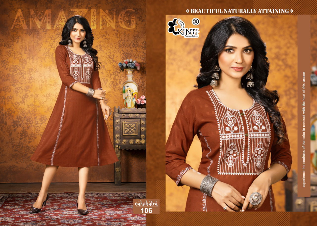 Nakshatra By Kinti Long Designer Embroidery Kurtis Catalog